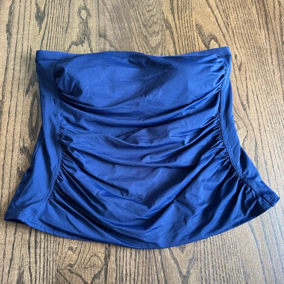 Lands' End Other - Lands End Womens Solid Navy Blue Strapless Tankini Swim Suit Top Plus Size 16W